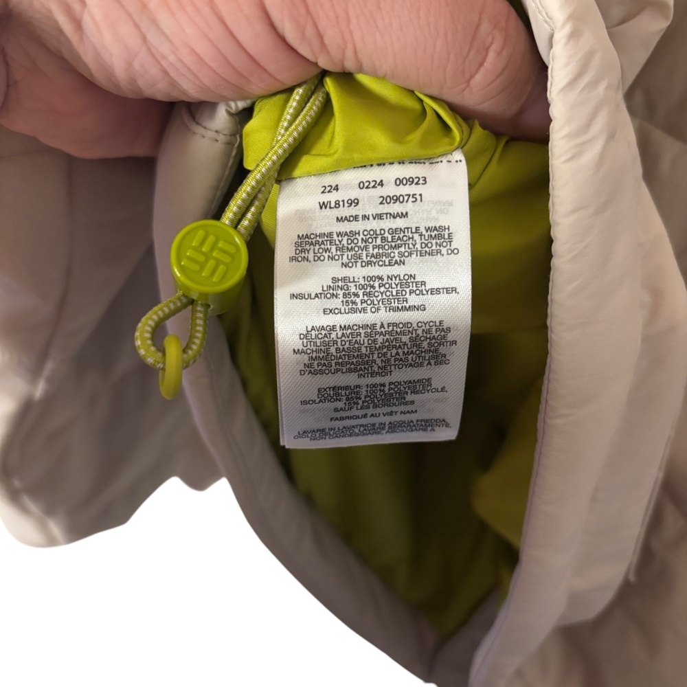 NWT Columbia Heritage Wallowa Insulated Cropped Puffer Jacket Large Beige Green - Picture 13 of 16